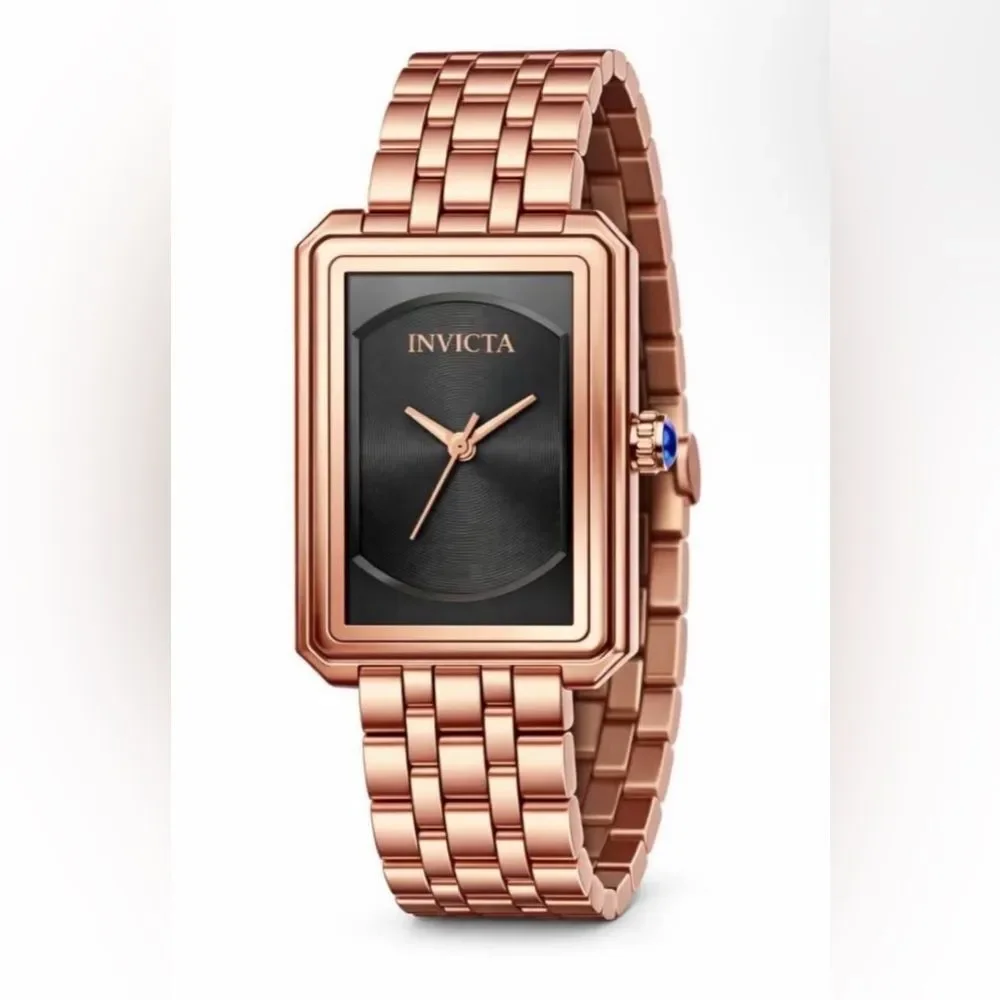 Invicta Wildflower Princess Rose Gold Watch Black Dial NWT